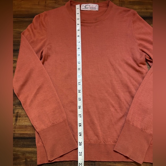 Debra C Beverly Hills Rust Peach Long Sleeve Cashmere Silk Sweater Italy Small - Picture 7 of 12